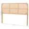 Bali & Pari Lainer Modern Bohemian Natural Brown Finished Bayur Wood and Rattan Queen Size Headboard 236-13314-ZORO - alternate 7